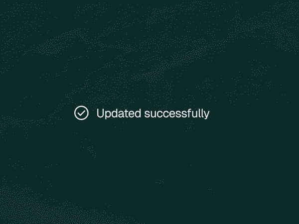 The AI assistant confirming a forecast update was applied successfully
