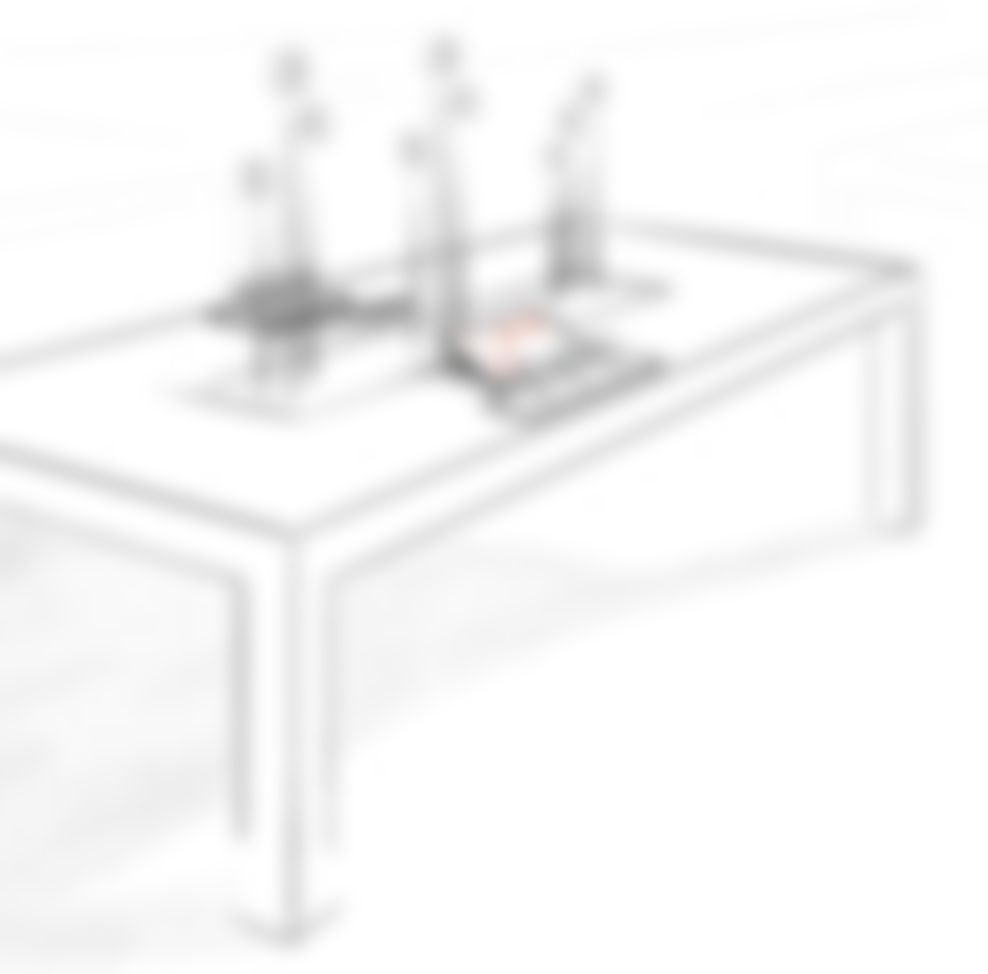 Early sketch of an in-store Apple Watch demo table (blurred; details available on request)