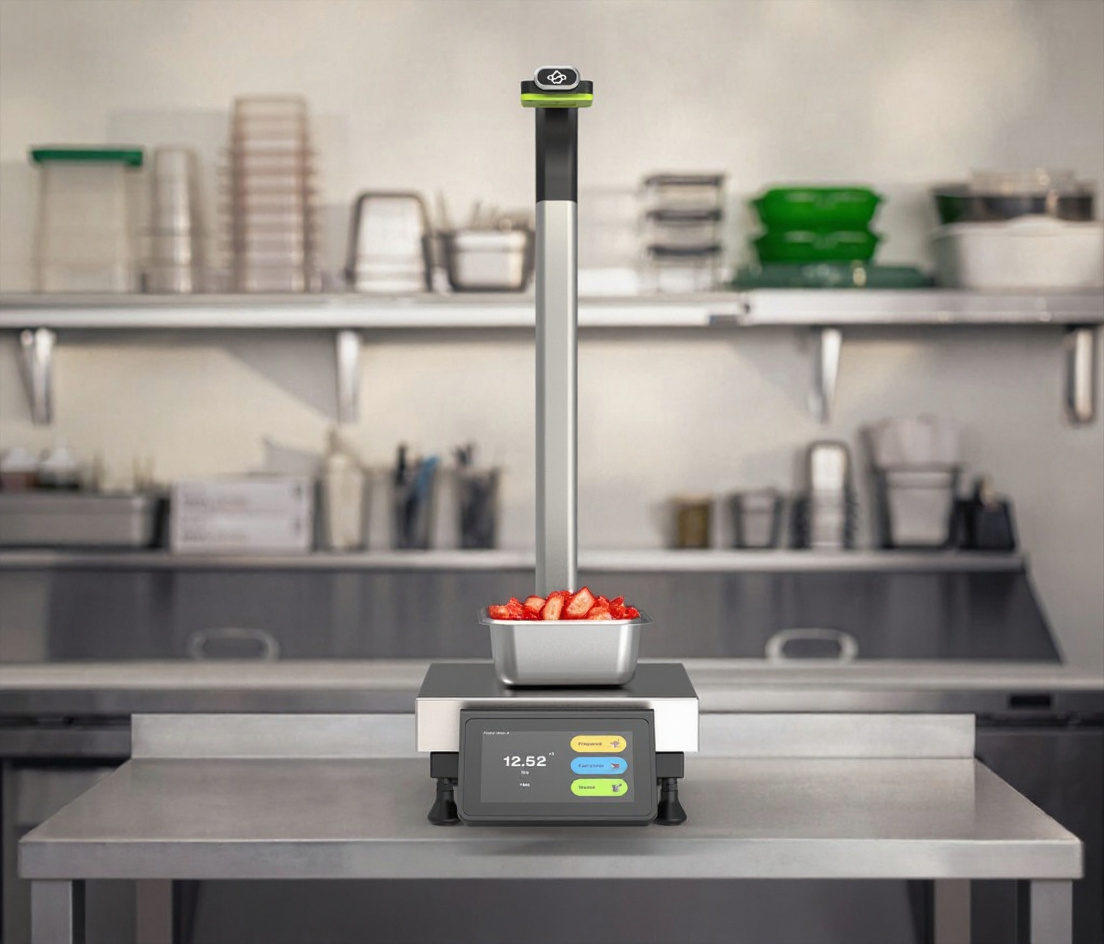 The StreamLine smart scale in use in a commercial kitchen